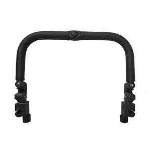 Baby Strollers Armrest Black PU Leather Handrail Front Handle Detachable Strollers Replacement Bumper Bar