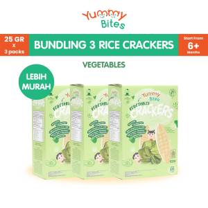 [BUNDLING 3] Yummy Bites Rice Crackers 25 GR Snack Baby/ Cemilan bayi