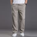 Men's Cotton Pants Loose Straight Cut Work Jogger Pant  Seluar Slack Lelaki Casual Cargo Trousers. 
