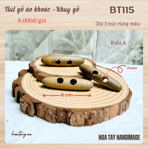 Nút Gỗ Áo Khoác BT115 - Khuy Gỗ To Bản