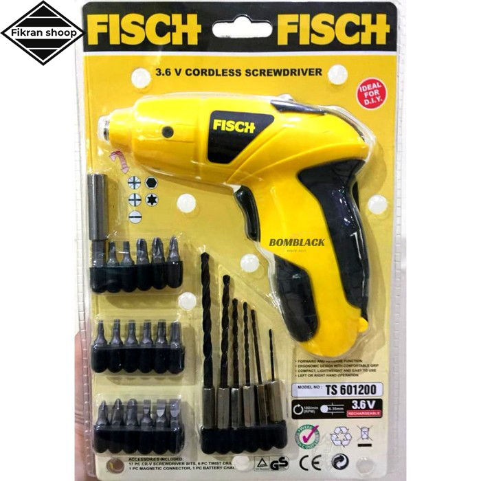 Fisch Mesin Bor Obeng Baterai Cordless Screwdriver Ts Kuning Lazada Indonesia