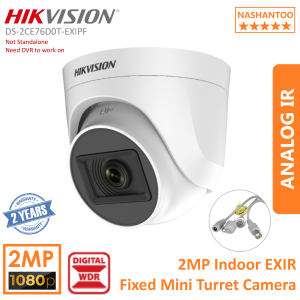 Hikvision CCTV Security Cameras DS-2CE76D0T-EXIPF 1080P 4in1 Dome Indoor Turbo HDTVI Analog 2MP CCTV Camera with IR Night Vision NASHANTOO