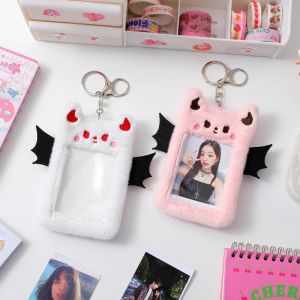 3 Inch Cute Devil Plush Photocard Holder Cartoon Photo Card Holder ID Credit Band Card Protector