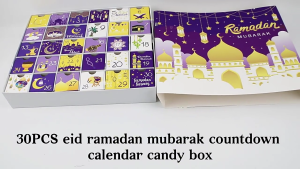 Ramadans Advents Calendar With 30 Fillable Boxes for Eids Mubarak Countdowns Islamic Art Supplies Daily Casual Use