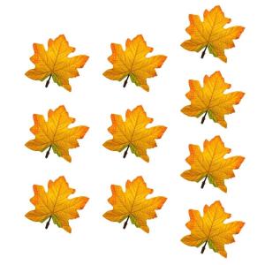 10 Miếng 15Cm Thực Tế lá phong Nhựa Trong Màu sắc hỗn hợp Cho Mùa Thu Hàng Thủ Công Và trang trí tiệc