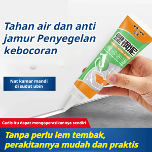 150ml (dengan alat) Pasta dempul anti air dan anti jamur perekat celah/dempul ubin perekat cepat kering/lem kaca kamar mandi lumpur baja plastik/Waterproof black tile sealant