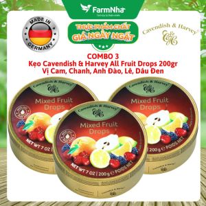 (Combo 3) Kẹo trái cây Cavendish & Harvey vị ALL FRUIT 200gr - Sản phẩm nhập khẩu từ Đức
