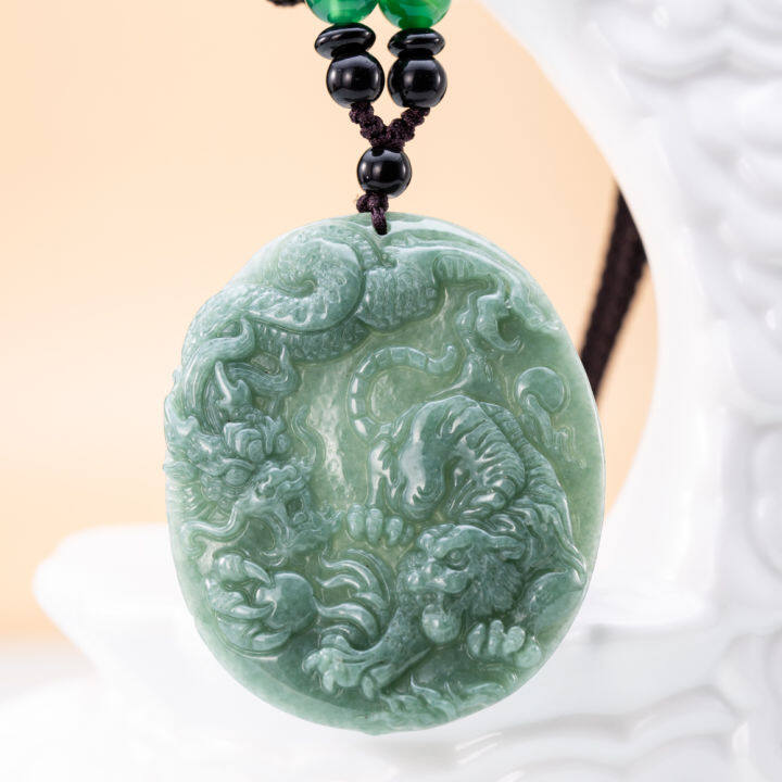 TIMESWIND Green Natural Jade Zodiac Powerful Downhill Tiger Men Pendant ...