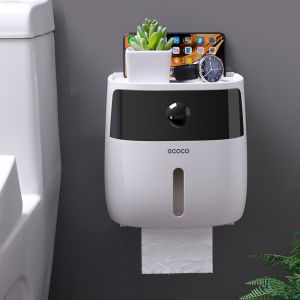 Bathroom Tissue Holder Wall Mounted Toilet Paper Box Waterproof Roll paper Storage Rack Double Layer Organizer Shelf With Drawer