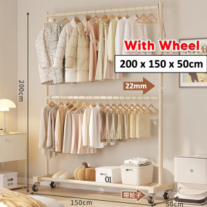 Innohut Double Pole Clothes Rack Rak Baju Ampaian Hanger Penyangkut Pakaian Cloth Drying Rack Garment Organizer 晾衣架