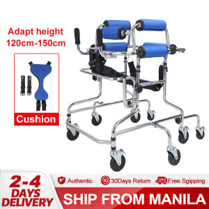 Black Pearl-Rehabilitation Equipment Cerebral Palsy Childrens Walker Paraplegic Lower Limb Training Standing Frame Wheeled Walker Wheelchair Adjustable Walker