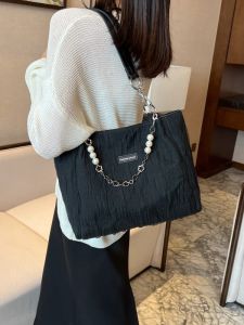 Tas Tote Wanita 2025 Kapasitas Besar Kanvas High-End Trendi Musim Panas – Tas Bahu Siswa & Bepergian