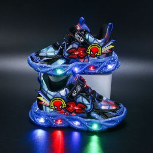 (LOLI-JKT)SP03 SEPATU LED ANAK BAGUS MODEL SPIDERMAN RETRO SIZE 21-30