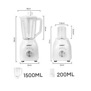 HODEKT Blender 2 in 1 Food Processor Multi Juicer Meat Grinder Chopper for Fruit and Vegetables