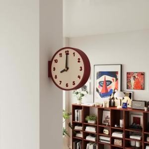 Sacesr Art Circular Corner Wall Clock Vintage Simple Wall Clock Minimalist Corner Double-sided Hanging Clock Creative Retro Home Decor Q9Z6P