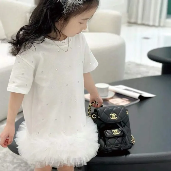 HYS%20Girls%20Dress%20Princess%20A-line%20Skirt%20Summer%20Korean-style%20Boho%20White%20-%20Image%203