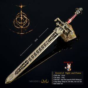 Mô hình Elden Ring Sword of Night and Flame 30cm kèm kệ trưng bày trang trí bàn làm việc case máy tính sưu tầm