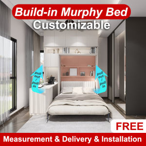 Folding Murphy Bed Hidden Bed Wall Bed With Folding Table & Cabinet Combination Customizeable