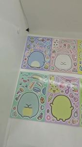 Sumikko Gurashi Sticker 8 Sheets Make a Face Puzzle Sticker Shirokuma Penguin Dress Up Sticker Book for Kids Quiet Time Activity Toy