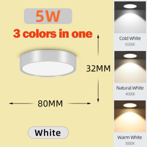 【1 Lamp 3 Colors】LED Pin light 175V-265V Surface Mounted led Ceiling Light 3W 5W 10W 15W 25W Aluminum Round Downlights Celling Lamp Spot Lights Indoor Lighting Fixtures For home