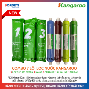 Combo 8 Lõi Lọc Nước 123 RO50GPD Nano Ceramic Alkaline Maifan KANGAROO (Combo cho KH đang dùng lõi chức năng vặn ren cũ)
