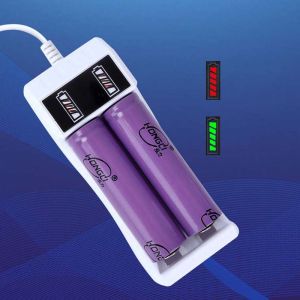 GREYDAWN 2 Slot Convenient 18650 Battery Smart Charger Charging Dock 14500 Li-Ion Rechargeable Batteries USB Charger Battery Charger Charger Adapter Lithium Battery Charger