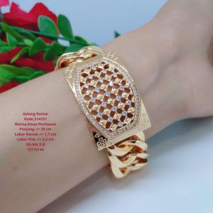 Gelang Rantai Jumbo Xuping Perhiasan Aksesoris Lapis Emas G22-6A