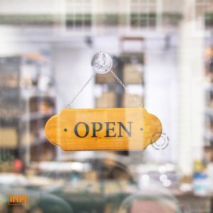 Sign Open Closed Gantung Kayu + Stiker Tanda Pintu Cafe Resto - INPI HOUSE