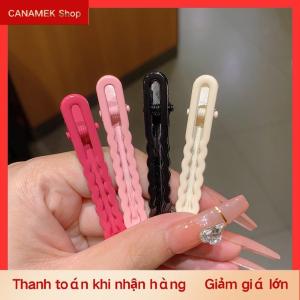 CS 2 cái bộ kẹo màu kim loại rỗng tóc Clip tóc bị hỏng bên Duckbill bangs Y2K tóc phụ kiện