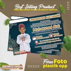 Murah undangan khitanan isi 100 Pcs Ukuran 15x10Cm