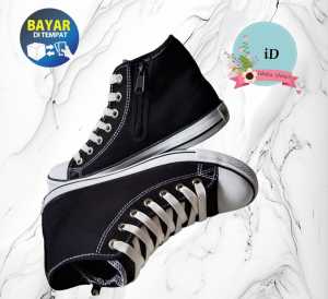 SEPATU SEKOLAH NEW BASKET 388 TINGGI PAKAI RESLETING SAMPING BAHAN KANVAS LAKI LAKIPEREMPUAN
