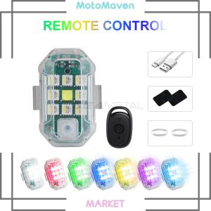【Great Selection】 MotoMaven LED Aircraft Strobe Motorcycle Anti- Lamp With Remote USB Charging 7colors Turn Indicator