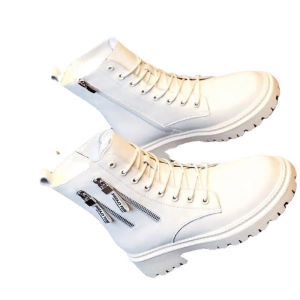 Size 35-40 Womens Fashion Martin Boots British Style Mid Barrel Thick Sole Motorcycle Short Boots