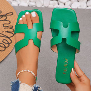 [Free Shipping] Womens outdoor flat sandals 2025 summer new versatile one-strap beach sandals womens shoes