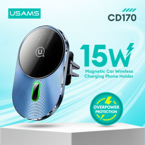 USAMS CD170 Rotating 15W Magnetic Car Phone Holder Magnetic Car Wireless ChargingWith Magnetic Ring