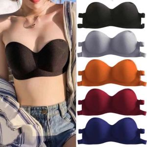 SuperWang Seamless Strapless Push Up Bra 2 Ways Straps