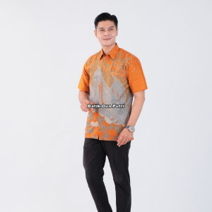 Batik Couple Kemeja Pria Dres Wanita Modern Kuning [ Sku LiLy] Batik Dua Putri