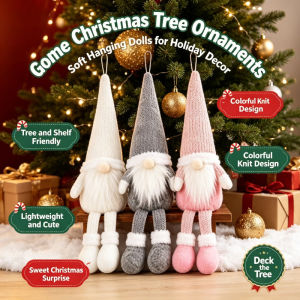 Christmas Gnome Plush Doll Faceless Long Leg Knitted Elf Tree Ornament Home Decor Gift