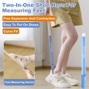 2 in 1 Extendable Shoehorn with Long Handle Suitable for Home Use Elderly Pregnant Women Children Foot Measuring Tool and Winter Shoe Lifting Device二合一伸缩可量脚鞋拔子