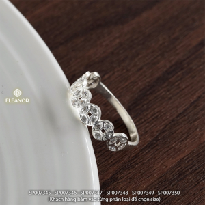Nhẫn bạc nữ Eleanor Accessories nhẫn thiết kế vòng kim tiền đính đá phụ kiện trang sức 7345