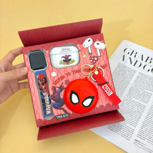 ฟรีเคส + จี้ห้อย การ์ตูนดิสนีย์ สติทช์ หูฟังบลูทูธ สไปเดอร์แมน หูฟังแบบใส่ในหู ลดเสียงรบกวน กีฬา หูฟังไร้สาย TWS หูฟังการ์ตูนสำหรับเด็กชายและเด็กหญิง ของขวัญวันเกิดและคริสต์มาส