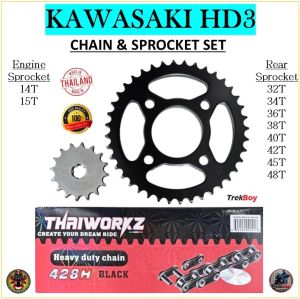 KAWASAKI HD3 THAIWORKZ CHAIN & SPROCKET SET MADE IN THAILAND