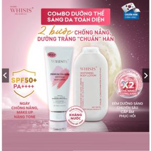 Kem Body Dưỡng Trắng Da Chống Nắng Nâng Tone Tức Thì WHISIS Premium Collagen Whitening Body Lotion 200ml SPF50+ PA++++- LYLYGA BEAUTY