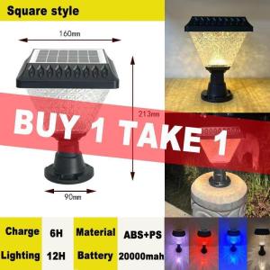 Outdoor Solar Post Light – Waterproof LED Garden Lamp with Tri-Color Lighting