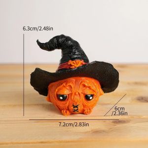 Sacesr Resin Handicrafts Cartoon Pumpkin Halloween Decorative Accessories Wizard Pumpkin Decorative Figurines Home Decoration 9T1N6