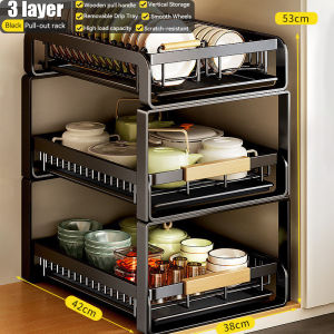 Dish Organizer Cabinet Kitchen Shelf Pull-out Drawer Cabinet Drainage