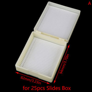 Christmas gift 【AYLMER】 Plastic Microscope Slide Box 25 50 100pcs Biological Slices Storage Case Holder for Prepared Microscope Slides