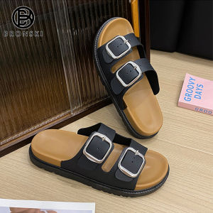 BRONSKI Double-buckle strap womens sandals: Perfect for casual wear combining fashion versatility comfort and convenience.#04