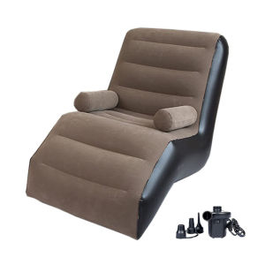 Ghế sofa bơm hơi hình chữ S có tay tựa kèm bơm điện - Ghế hơi tựa lưng