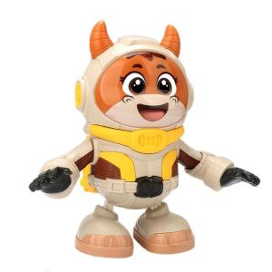 Cartoon Space Cow Crawling Toy LED Flashing Dancing Toy Electric Singing Animal for Baby Crawl Learning Fun Activity Toy